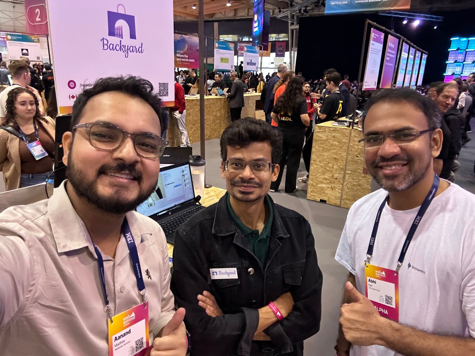The LenderKart team meeting founders on the Web Summit exhibition floor